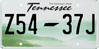 TN license plate Z5437J