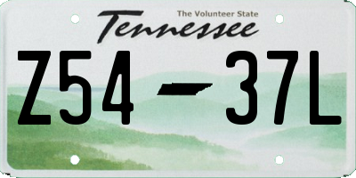 TN license plate Z5437L