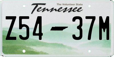 TN license plate Z5437M