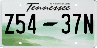 TN license plate Z5437N