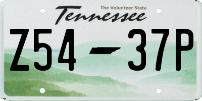 TN license plate Z5437P