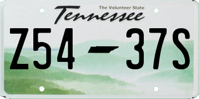 TN license plate Z5437S