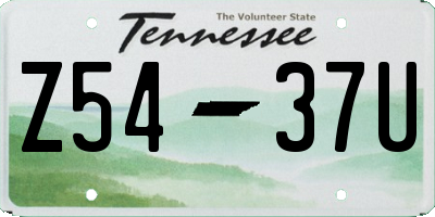 TN license plate Z5437U