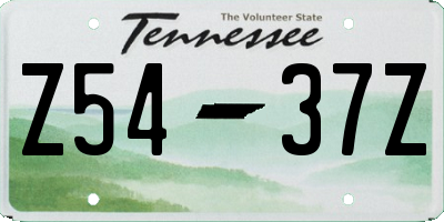 TN license plate Z5437Z