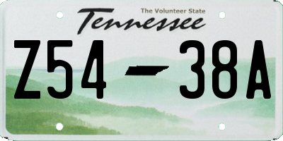 TN license plate Z5438A