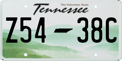 TN license plate Z5438C