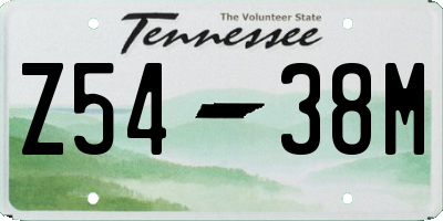 TN license plate Z5438M