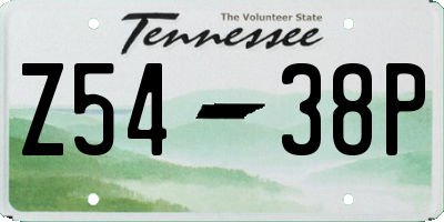 TN license plate Z5438P