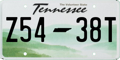 TN license plate Z5438T