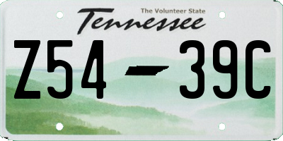 TN license plate Z5439C