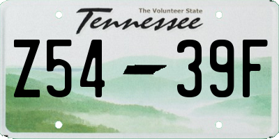 TN license plate Z5439F