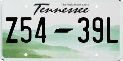 TN license plate Z5439L