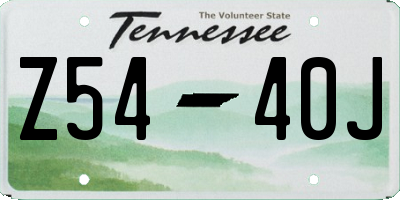 TN license plate Z5440J