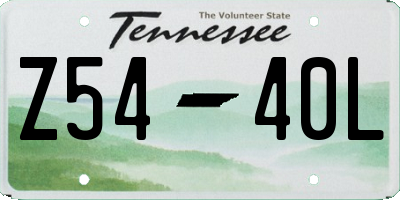 TN license plate Z5440L