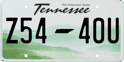 TN license plate Z5440U