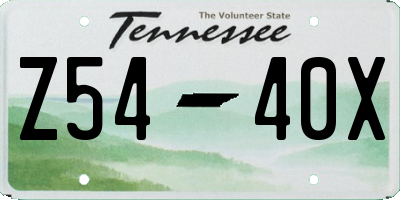 TN license plate Z5440X