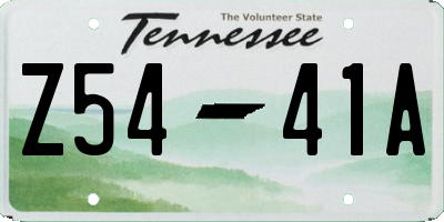 TN license plate Z5441A