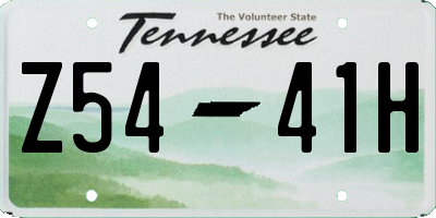 TN license plate Z5441H