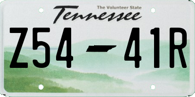 TN license plate Z5441R
