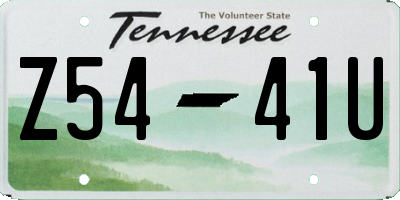 TN license plate Z5441U