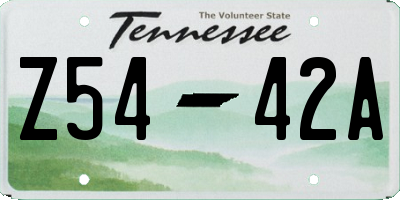 TN license plate Z5442A