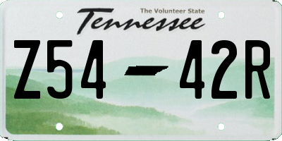 TN license plate Z5442R
