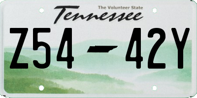 TN license plate Z5442Y