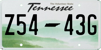 TN license plate Z5443G