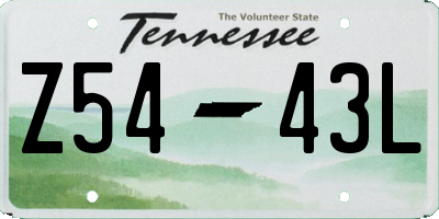 TN license plate Z5443L