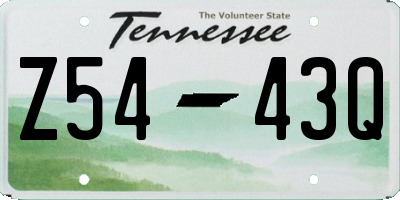 TN license plate Z5443Q