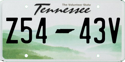 TN license plate Z5443V