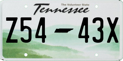 TN license plate Z5443X