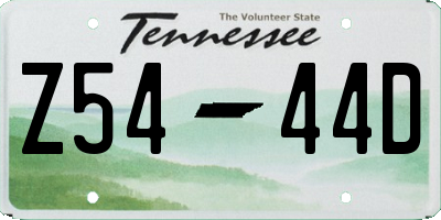 TN license plate Z5444D