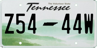 TN license plate Z5444W