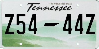 TN license plate Z5444Z