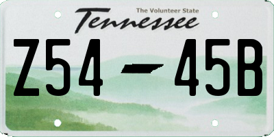TN license plate Z5445B
