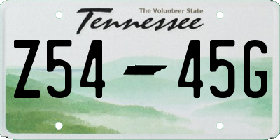 TN license plate Z5445G