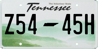 TN license plate Z5445H