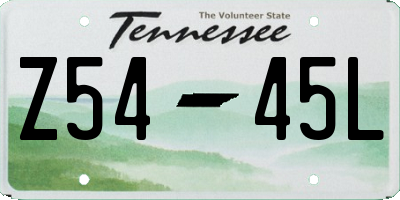 TN license plate Z5445L