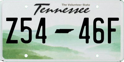 TN license plate Z5446F