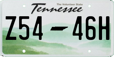 TN license plate Z5446H
