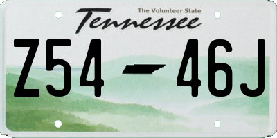 TN license plate Z5446J