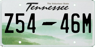 TN license plate Z5446M