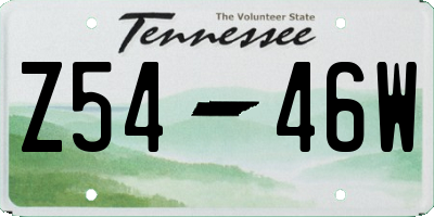 TN license plate Z5446W