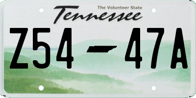 TN license plate Z5447A