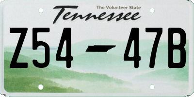 TN license plate Z5447B