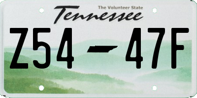 TN license plate Z5447F