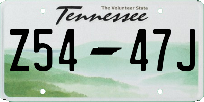 TN license plate Z5447J