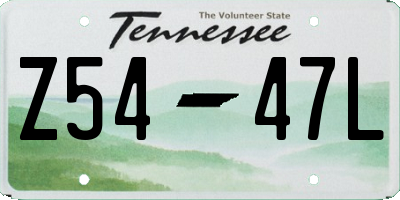TN license plate Z5447L