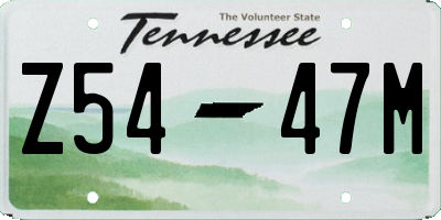 TN license plate Z5447M